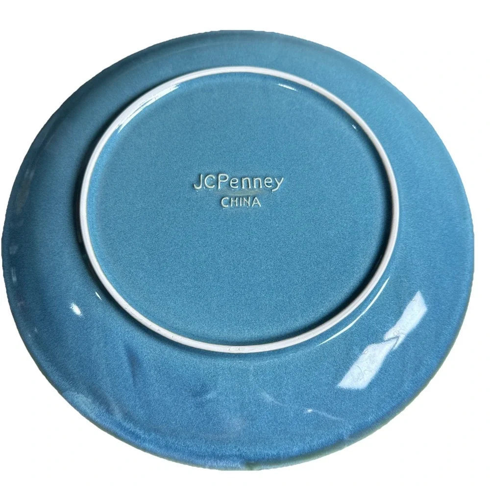 Vtg HTF JCPenney Variations Granite Blue Dinner Plate Set Of 3 11.5